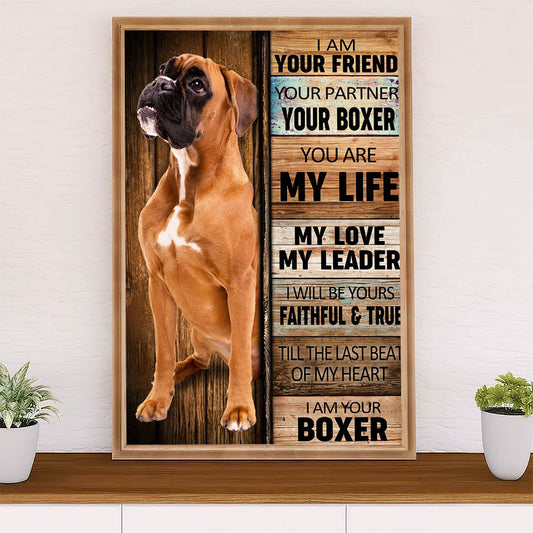 Funny Cute Boxer Canvas Wall Art Prints | I Am Your Boxer | Gift for Brindle Boxador Dog Lover