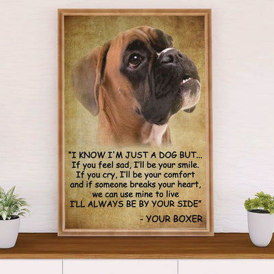 Funny Cute Boxer Poster | From Boxer to Owner | Wall Art Gift for Brindle Boxador Puppies Lover