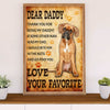 Funny Cute Boxer Canvas Wall Art Prints | From Boxer To Daddy | Gift for Brindle Boxador Dog Lover