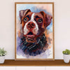 Funny Cute Boxer Poster | Potrait Dog Painting | Wall Art Gift for Brindle Boxador Puppies Lover