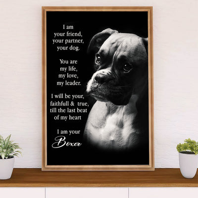 Funny Cute Boxer Canvas Wall Art Prints | I Am Your Boxer | Gift for Brindle Boxador Dog Lover