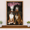 Funny Cute Boxer Poster | Two Funny Dogs | Wall Art Gift for Brindle Boxador Puppies Lover