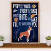 Funny Cute Boxer Canvas Wall Art Prints | Every Bite You Take | Gift for Brindle Boxador Dog Lover