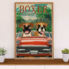 Funny Cute Boxer Poster | Boxer Holiday | Wall Art Gift for Brindle Boxador Puppies Lover
