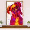 Funny Cute Boxer Poster | Watercolor Dog Painting | Wall Art Gift for Brindle Boxador Puppies Lover