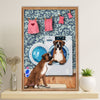Funny Cute Boxer Canvas Wall Art Prints | Funny Dog Washing Machine | Gift for Brindle Boxador Dog Lover