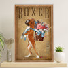 Funny Cute Boxer Poster | Boxer Flower Co | Wall Art Gift for Brindle Boxador Puppies Lover