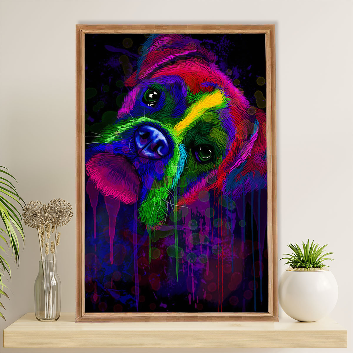 Funny Cute Boxer Canvas Wall Art Prints | Watercolor Dog Painting | Gift for Brindle Boxador Dog Lover