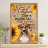 Funny Cute Boxer Canvas Wall Art Prints | Sunflower Dog | Gift for Brindle Boxador Dog Lover