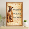 Funny Cute Boxer Poster | Deliver The Message | Wall Art Gift for Brindle Boxador Puppies Lover