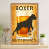 Funny Cute Boxer Poster | Old Dog Brewing | Wall Art Gift for Brindle Boxador Puppies Lover