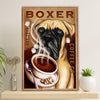 Funny Cute Boxer Canvas Wall Art Prints | Coffee Co | Gift for Brindle Boxador Dog Lover