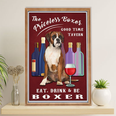 Funny Cute Boxer Poster | Priceless Boxer | Wall Art Gift for Brindle Boxador Puppies Lover