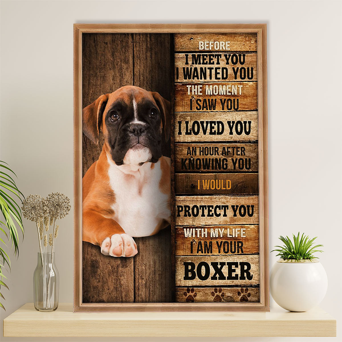 Funny Cute Boxer Canvas Wall Art Prints | I Am Your Boxer | Gift for Brindle Boxador Dog Lover