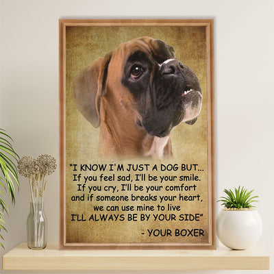 Funny Cute Boxer Canvas Wall Art Prints | From Dog to Owner | Gift for Brindle Boxador Dog Lover