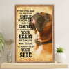 Funny Cute Boxer Poster | Be By Your Side | Wall Art Gift for Brindle Boxador Puppies Lover