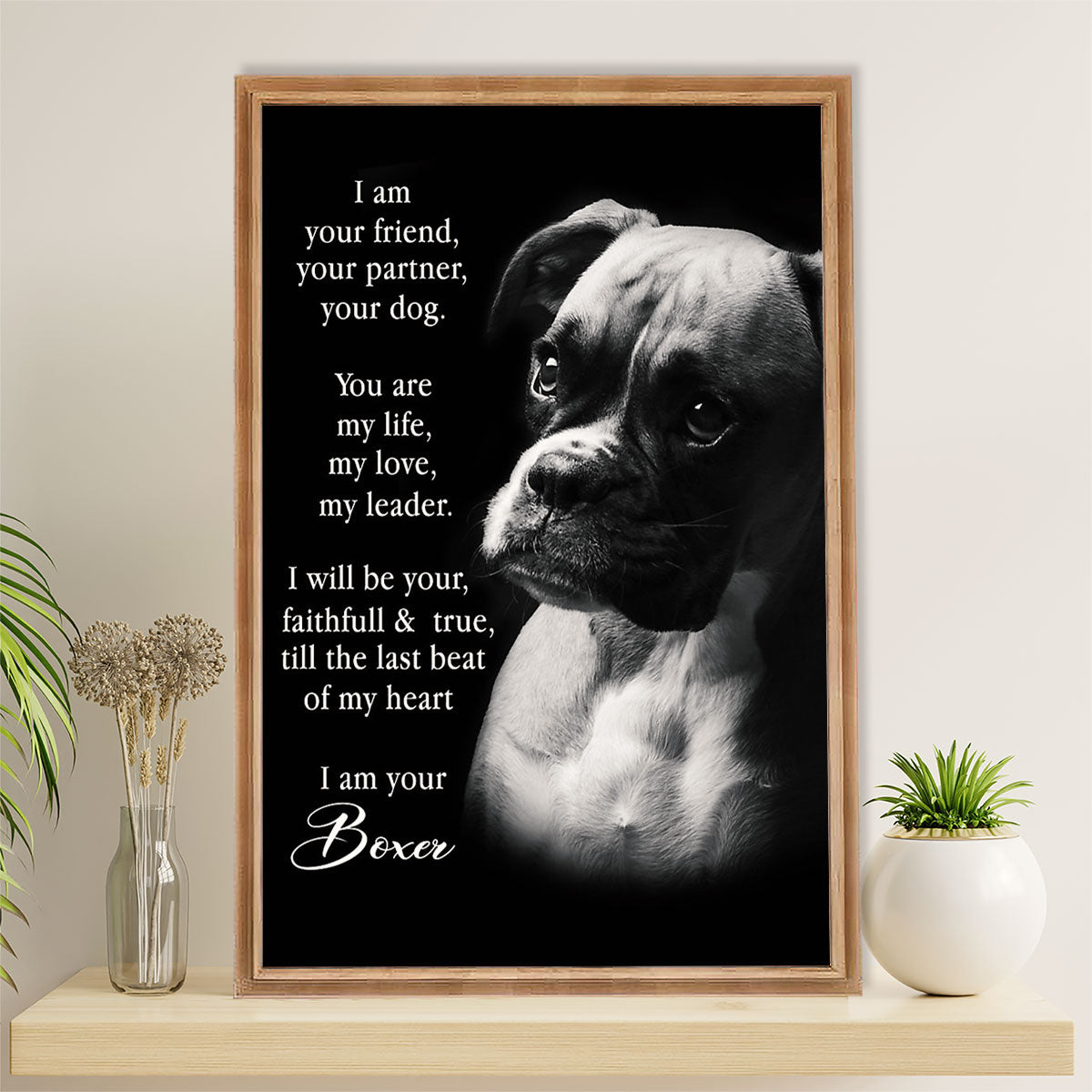 Funny Cute Boxer Poster | I Am Your Boxer | Wall Art Gift for Brindle Boxador Puppies Lover