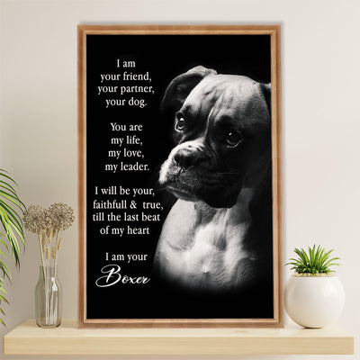 Funny Cute Boxer Canvas Wall Art Prints | I Am Your Boxer | Gift for Brindle Boxador Dog Lover