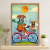 Funny Cute Boxer Poster | Funny Dog Bicycle | Wall Art Gift for Brindle Boxador Puppies Lover