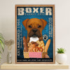 Funny Cute Boxer Canvas Wall Art Prints | Boxer Bakery Shop | Gift for Brindle Boxador Dog Lover