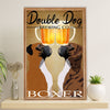 Funny Cute Boxer Canvas Wall Art Prints | Double Dog Brewing | Gift for Brindle Boxador Dog Lover