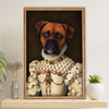 Funny Cute Boxer Poster | Funny Boxer King | Wall Art Gift for Brindle Boxador Puppies Lover