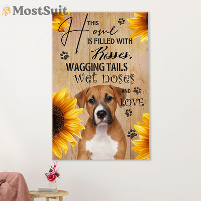 Funny Cute Boxer Poster | Sunflower Dog | Wall Art Gift for Brindle Boxador Puppies Lover