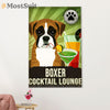 Funny Cute Boxer Canvas Wall Art Prints | Cocktail Lounge | Gift for Brindle Boxador Dog Lover