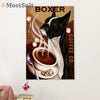 Funny Cute Boxer Poster | Coffee Co | Wall Art Gift for Brindle Boxador Puppies Lover