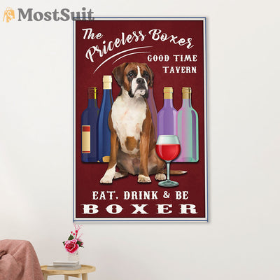 Funny Cute Boxer Poster | Priceless Boxer | Wall Art Gift for Brindle Boxador Puppies Lover