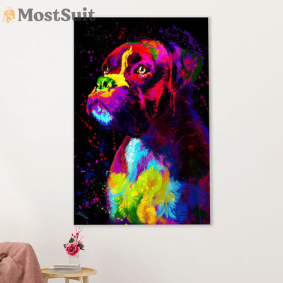 Funny Cute Boxer Canvas Wall Art Prints | Watercolor Dog Painting | Gift for Brindle Boxador Dog Lover