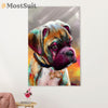 Funny Cute Boxer Canvas Wall Art Prints | Baby Boxer Painting | Gift for Brindle Boxador Dog Lover