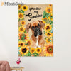 Funny Cute Boxer Canvas Wall Art Prints | Sunflower You Are My Sunshine | Gift for Brindle Boxador Dog Lover