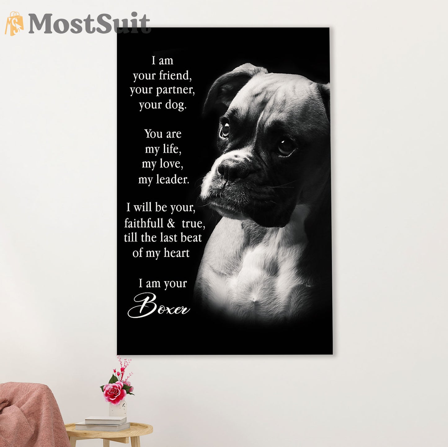 Funny Cute Boxer Canvas Wall Art Prints | I Am Your Boxer | Gift for Brindle Boxador Dog Lover