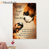 Funny Cute Boxer Poster | Never Forget Who You Are | Wall Art Gift for Brindle Boxador Puppies Lover
