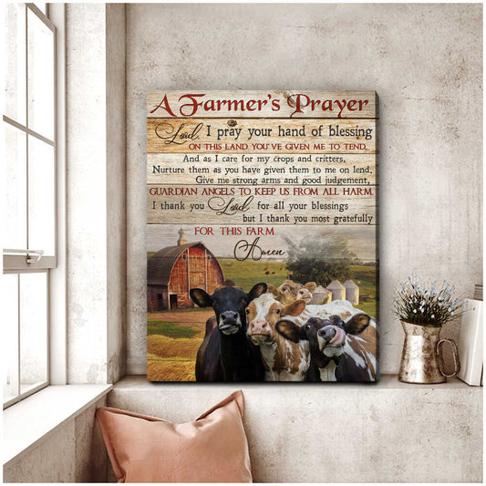 Mostsuit A farmer's prayer Farm Cows Canvas Wall Art Decor