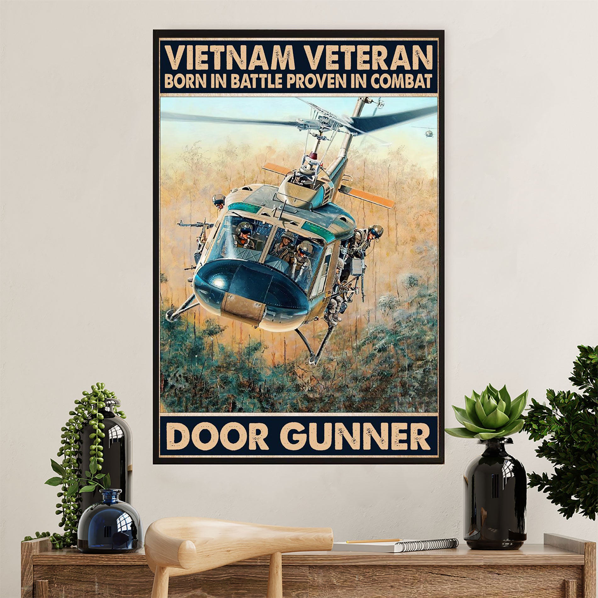 US Army Military Canvas Wall Art | Vietnam Veteran | American Independence Day Gift for Soldiers