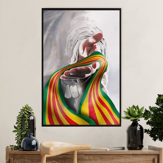 US Army Military Poster Wall Art | Vietnam Veteran Flag | American Independence Day Gift for Soldiers