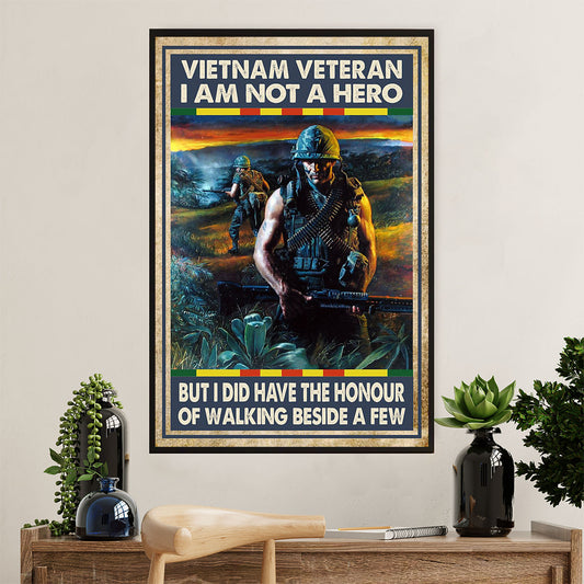 US Army Military Canvas Wall Art | Vietnam Veteran | American Independence Day Gift for Soldiers