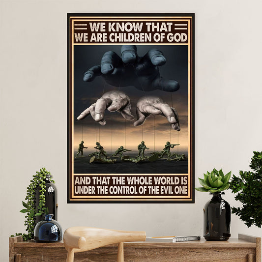 US Army Military Canvas Wall Art | Children Of God | American Independence Day Gift for Soldiers