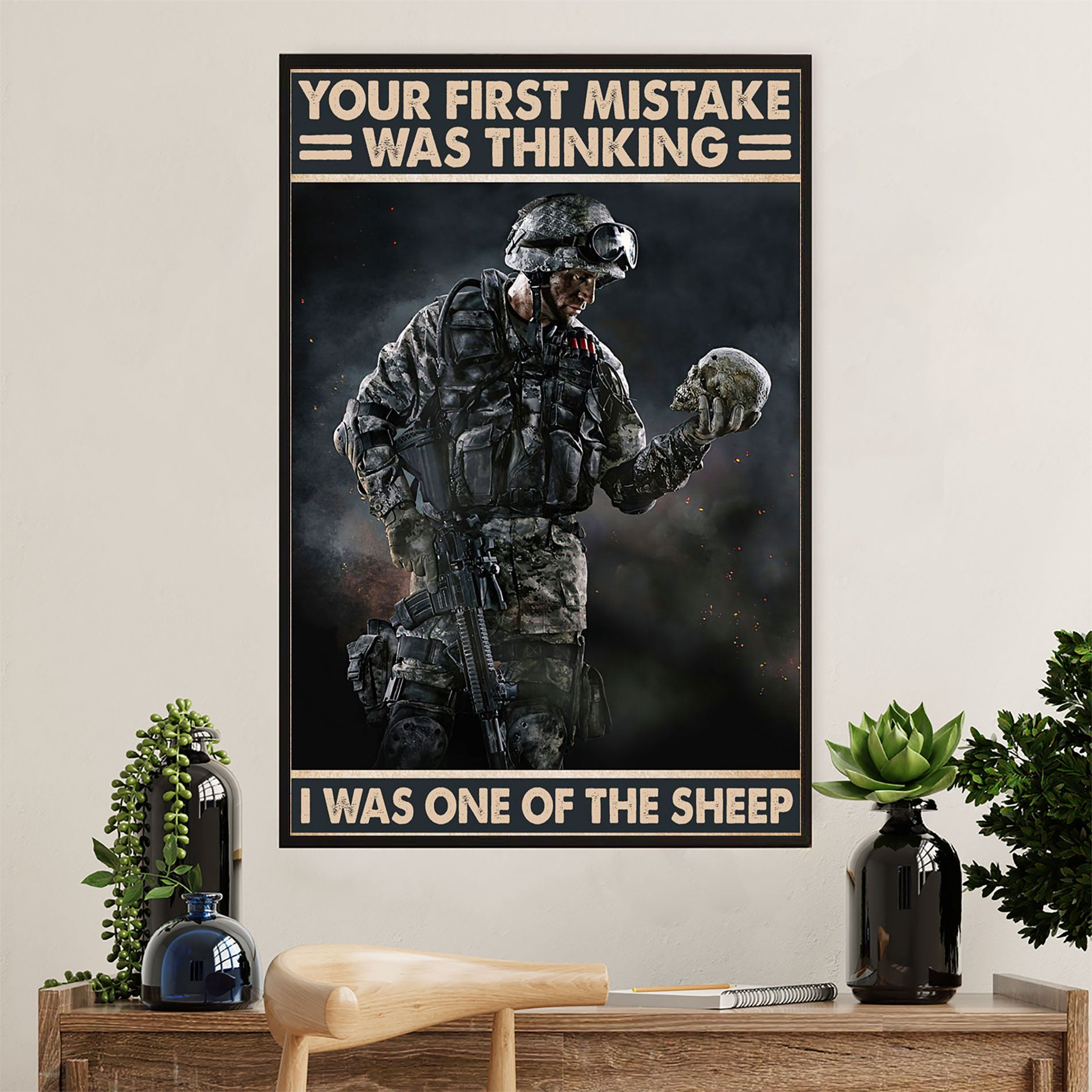 US Army Military Canvas Wall Art | One Of The Sheep | American Independence Day Gift for Soldiers