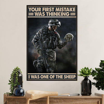 US Army Military Poster Wall Art | One Of The Sheep | American Independence Day Gift for Soldiers