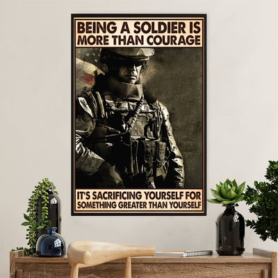 US Army Military Poster Wall Art | Being A Soilder | American Independence Day Gift for Soldiers