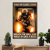 US Army Military Poster Wall Art | When Life Closes A Door | American Independence Day Gift for Soldiers