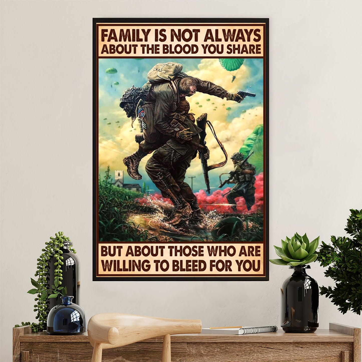 US Army Military Poster Wall Art | Bleed For You | American Independence Day Gift for Soldiers