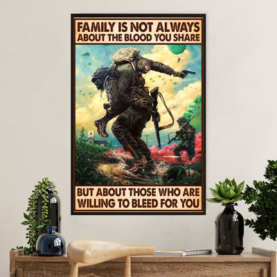 US Army Military Canvas Wall Art | Bleed For You | American Independence Day Gift for Soldiers
