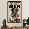 US Army Military Poster Wall Art | Old Man Veteran | American Independence Day Gift for Soldiers