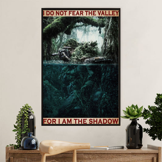 US Army Military Poster Wall Art | I Am The Shadow | American Independence Day Gift for Soldiers