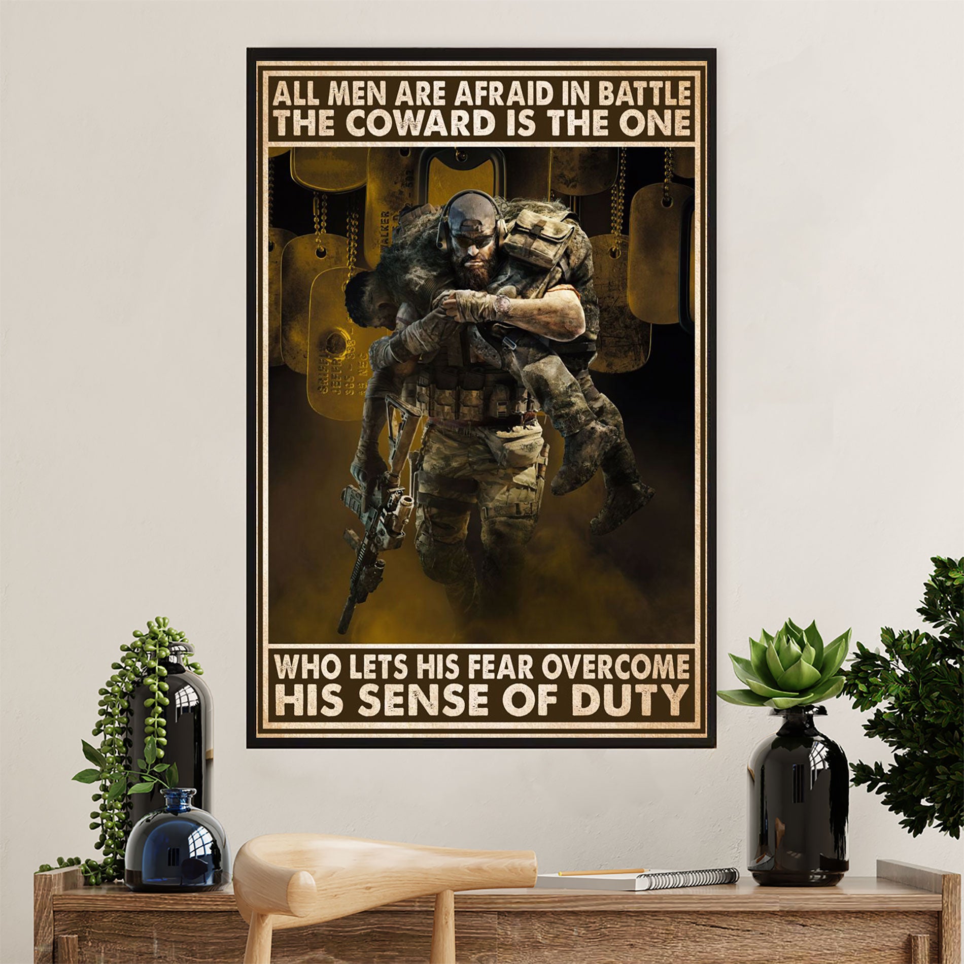 US Army Military Poster Wall Art | His Sense Of Duty | American Independence Day Gift for Soldiers
