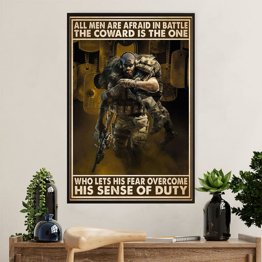 US Army Military Poster Wall Art | His Sense Of Duty | American Independence Day Gift for Soldiers